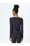Button V-Neck Long Sleeve Sleepwear Top - 4