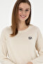 Women's Cream Melange Crew Neck Sweater 50297132-Vr159 - 3