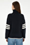 Women's Navy Blue Turtleneck Sweater 50297109-Vr033 - 5