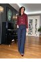 Navy Blue High Waist Wide Leg Jeans - 4