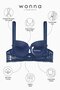 Crossed Elastic Detailed Lace Pack Low-Cut Bra - Double Push up - Fashion - 2510 - Blue - 5