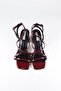 Burgundy Women's Sandals with Ankle Strap Heels - 4