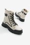 Women's Beige Skin Thermo Sole Side Buckle Lace up and Zippered Boots