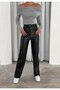 Women's Synthetic Leather Palazzo Pants with Wide Legs and Fleece Inside, Winter Trend Pants - 2
