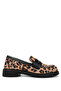 Women's Genuine Leather Leopard/Black Loafer Shoes