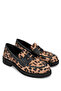 Women's Genuine Leather Leopard/Black Loafer Shoes - 2