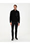 Black Regular Fit Half Zipper Fleece Sweatshirt 50298975-Vr046 - 4