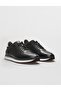 100% Genuine Leather Lace-Up Black Men's Sports Shoes - 2