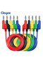 3M Cleqee P1036 5PCS 4mm Copper Banana Plug to Banana Plug Multimeter Test Leads Soft PVC Cable Wire