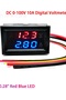 10A-أحمر-أزرق DC 0-100V 10A الفولتميتر الرقمي مقياس التيار الكهربائي كاشف الجهد ثنائي الشاشة مقياس التيار الكهربائي - 7