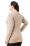 Large Size Crew Neck Long Sleeve Viscose Sand Color Body - 5