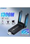 محول واي فاي USB 3.0 بسرعة 1300 ميجابت في الثانية لبطاقة شبكة USB ثنائية النطاق 2.4 جيجاهرتز/5 جيجاهرتز مع بلوتوث 4.2
