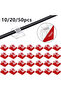 50PCS-Transparent 10/20/50Pcs Cable Clips Self Adhesive Cord Management Office Wire Holder Organizer - 7