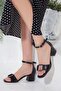 Women's Summer 5 Cm Heeled Jewelled Tekband Black