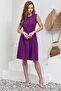 Purple Linen Cotton Sleeveless Dress
