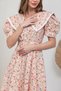 Vintage Powder Floral Collar Poplin Midi Length Flared Dress - 3