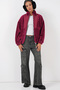 5194 Women's Plush Coat Jacket - Plum - 5