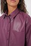 20134 Oversize Faux Leather Shirt - Plum Color - 5