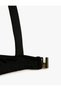 Covered Triangle Bikini Top with Metal Accessory Detail - 7