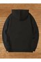 Men's Printed Top and Bottom Black Gray Hooded Tracksuit Set Oversize Boyfirend - 4