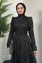 Black Brendon Glitter Evening Dress - 3