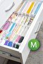 11-compartment striped accordion multi-purpose drawer closet organizer 15x43x14 cm m