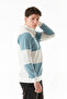 Color Block Half Zippered Stand Collar Sweatshirt - 4