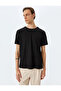 Short Sleeve Regular Fit Label Detailed Waffle Textured Cotton Blended Crew Neck T-Shirt - 3