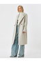 Long Cashmere Coat with Double-Breasted Pockets and Buttons
