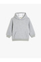 Kangaroo Pocket Long Sleeve Raster Basic Hooded Sweatshirt