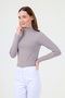 MOCK TURTLENECK STRIPED BODY VIZZON WHITE - 3