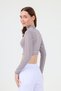 Turtleneck Striped Crop Body Mink White - 4