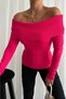 Women's Knitwear Fabric Madonna Collar Pink Sweater 0109