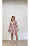 Women's Pink Chanel Fabric Short Jacket and Pleated Skirt Set - 2