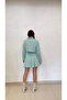Women's Green Chanel Fabric Short Jacket and Pleated Skirt Set - 7