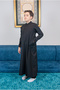 Boy's Hajj Umrah Judge Collar Fistan Trousers Double Set - Black - 6