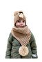 Children's Teddy Bear Scarf Beanie Set 7019