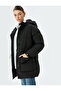 Pocketed Zipper Closure Hooded Half Fleece Lined Water Repellent Oversize Puffer Coat - 2