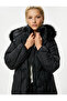 Extra Long Inflatable Coat with Faux Fur Detail, Hood, Belt and Wind Cover - 2