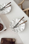 Set of 4 19cm Matte Ceramic Crease Design Handmade Pastry Food Presentation Dish Dessert Breakfast Plate - 3