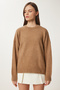 Women's Biscuit Crew Neck Oversize Knitwear Sweatshirt BV00085 - 4