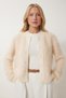 Women's Cream Soft Bearded Knitwear Cardigan Mx00180 - 5