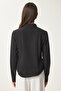 Women's Black Button Basic Shirt Rq00001 - 6
