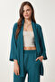 Women's Emerald Green Kimono Trousers Knitted Set BY00050 - 3