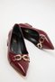 Burgundy Patent Leather Women's Classic Heeled Shoes 19546 - 4