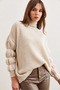 Women's Stone Sleeve Detailed Turtleneck Sweater Kzk- 19000927 - 5