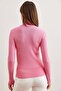 Women's Pink Turtleneck Thick Corduroy Sweater Kzk- 19000872 - 7