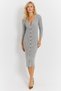 Women's Gray Knitwear Midi Shirt Dress Yv274 - 5