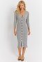 Women's Gray Knitwear Midi Shirt Dress Yv274 - 2