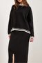 Women's Black Top Sweater Bottom Slit Skirt Knitwear Set Tkm- 19000327 - 7